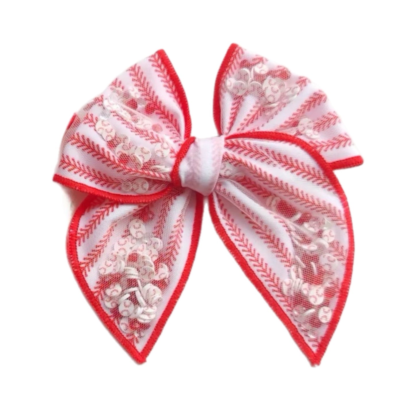 Baby Baseball Stripes Fable Bow