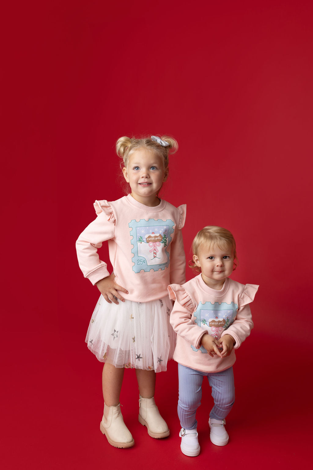 Winter Postage Stamp Oversized Romper