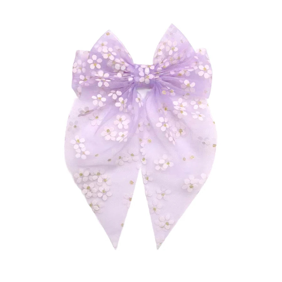 Purple Tulle Daisy Fable Bow