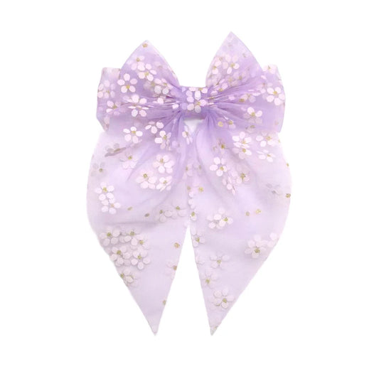 Purple Tulle Daisy Fable Bow