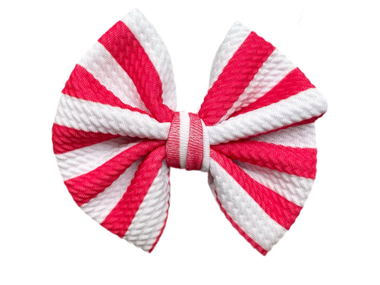 July Stripe Bow - Nylon or Clip