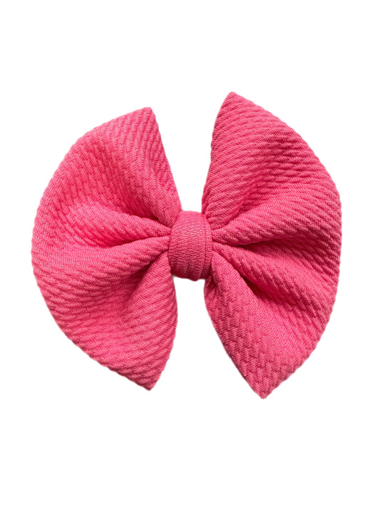 Hot Pink Bow- Nylon or Clip