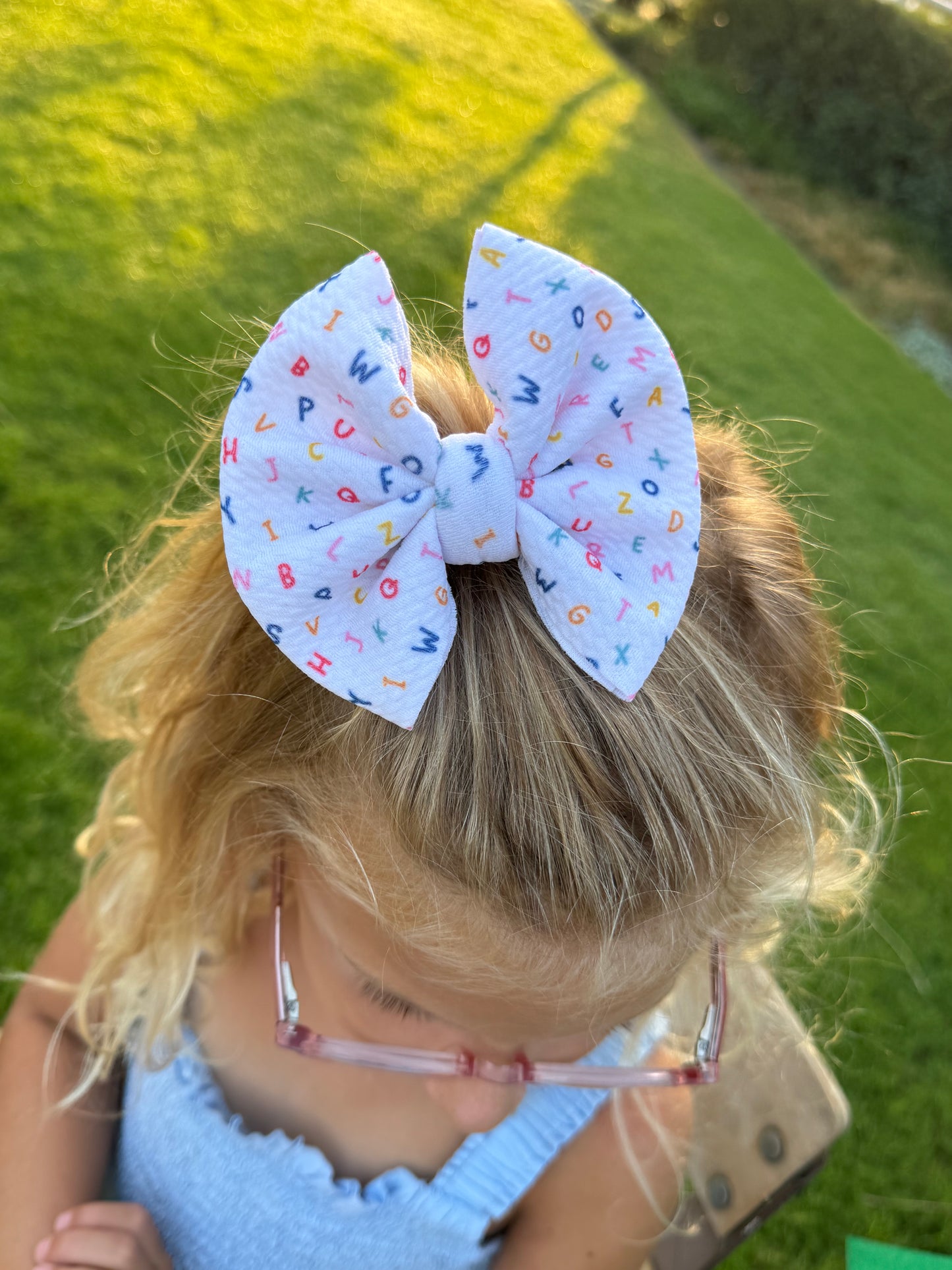 Alphabet Bow- Nylon or Clip