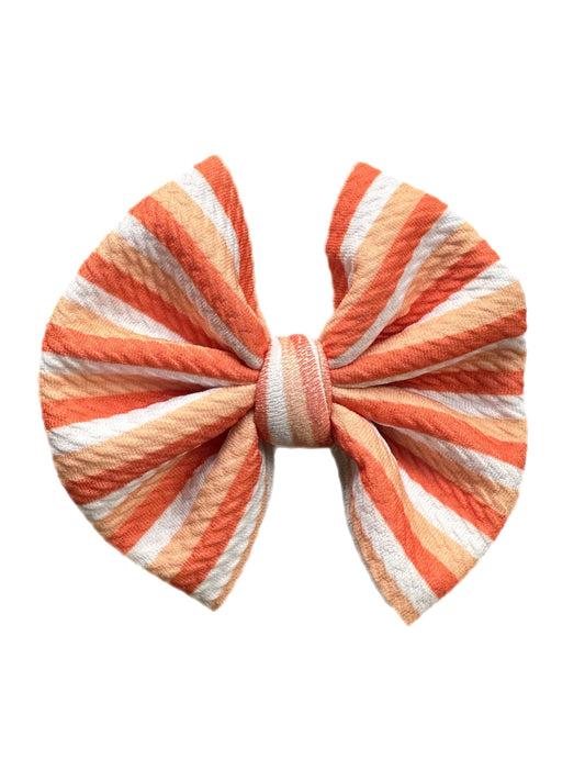 Fall Stripe Bow- Nylon or Clip