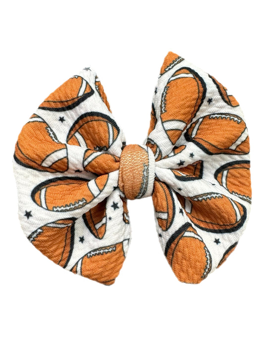 Football Star Bow- Nylon or Clip