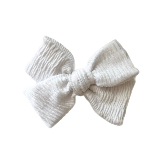 White Smocked Clip/Nylon