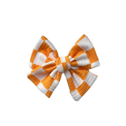 Ribbed Orange Checkered Clip/Nylon
