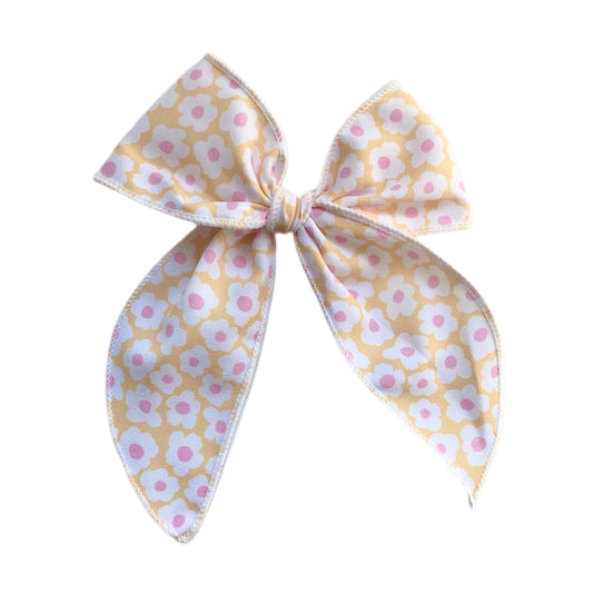 Yellow Floral Fable Bow